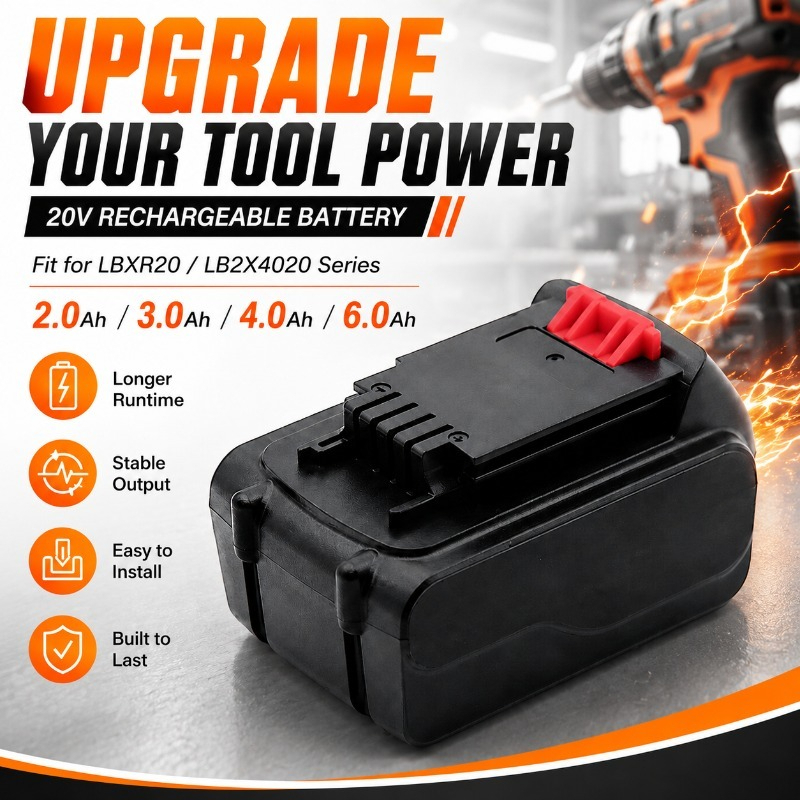 Black+Decker Tool 20V Max - Литий-ионный аккумулятор 20В Max 6.0Ач для