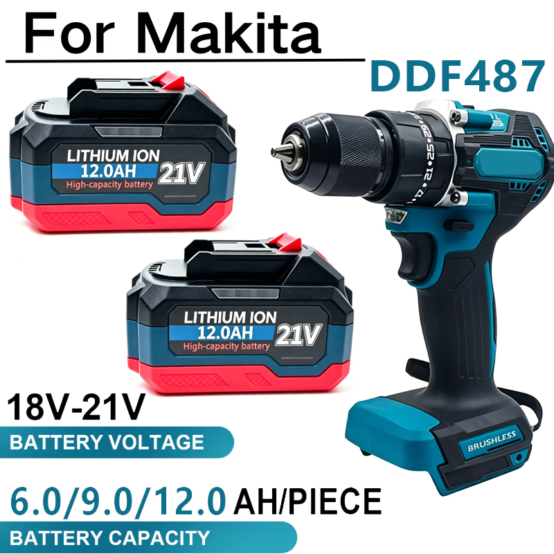 Makita Drill Ddf484 - Аккумулятор 18-21В 12.0Ач для Makita 18В: