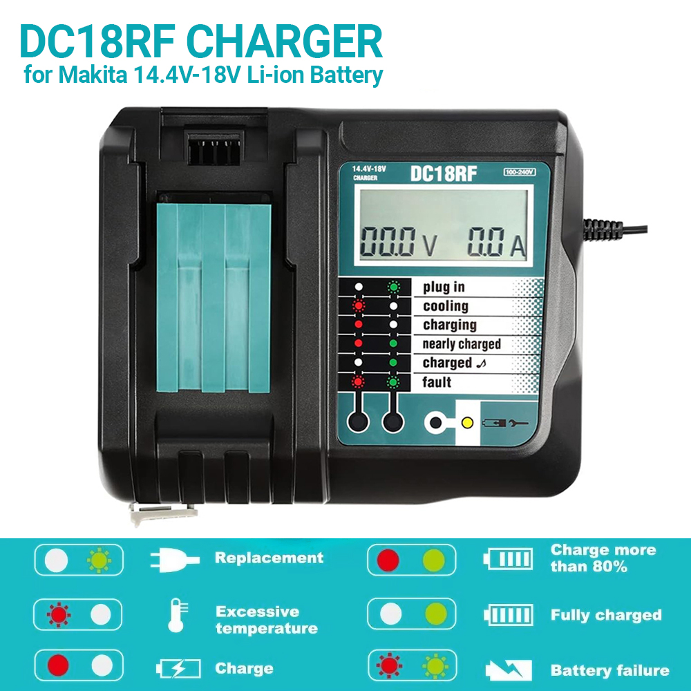 Makita Drill Hp1640 - DC18RF Литий-ионное сверхбыстрое зарядное устройство для