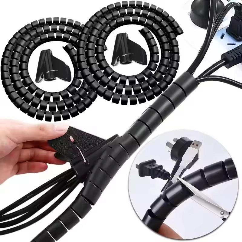 Plastic Pipe Clip - Гибкий спиральный органайзер для кабелей 2М: