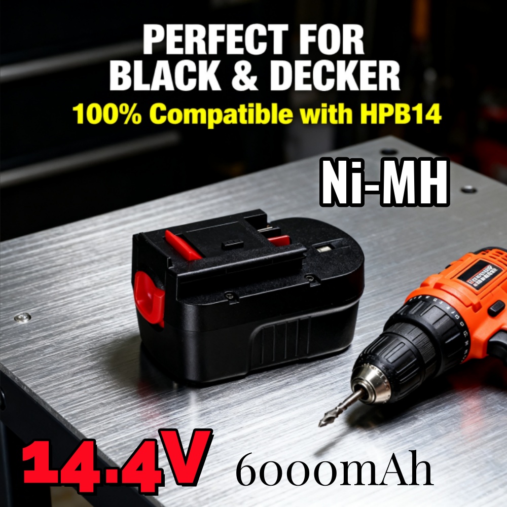 Black+Decker Tool Cordless - Усовершенствованная Ni-MH батарея 14.4В 6000мАч для