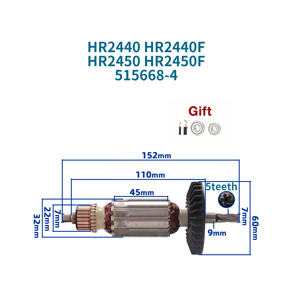 Якорь 220-240В для Makita HR24 – обзор и цена Makita Drill Hp1640